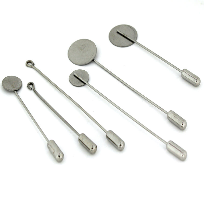 10개/세트 10 15mm 스테인레스 스틸 롱 브로치  - Men Accessories Wholesale 리뷰 및 가격