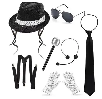 남성용 80년대 디스코 의상 마이클 잭슨 스타일 스팽글 - Men'S Accessories In The 80S 리뷰 및 가격