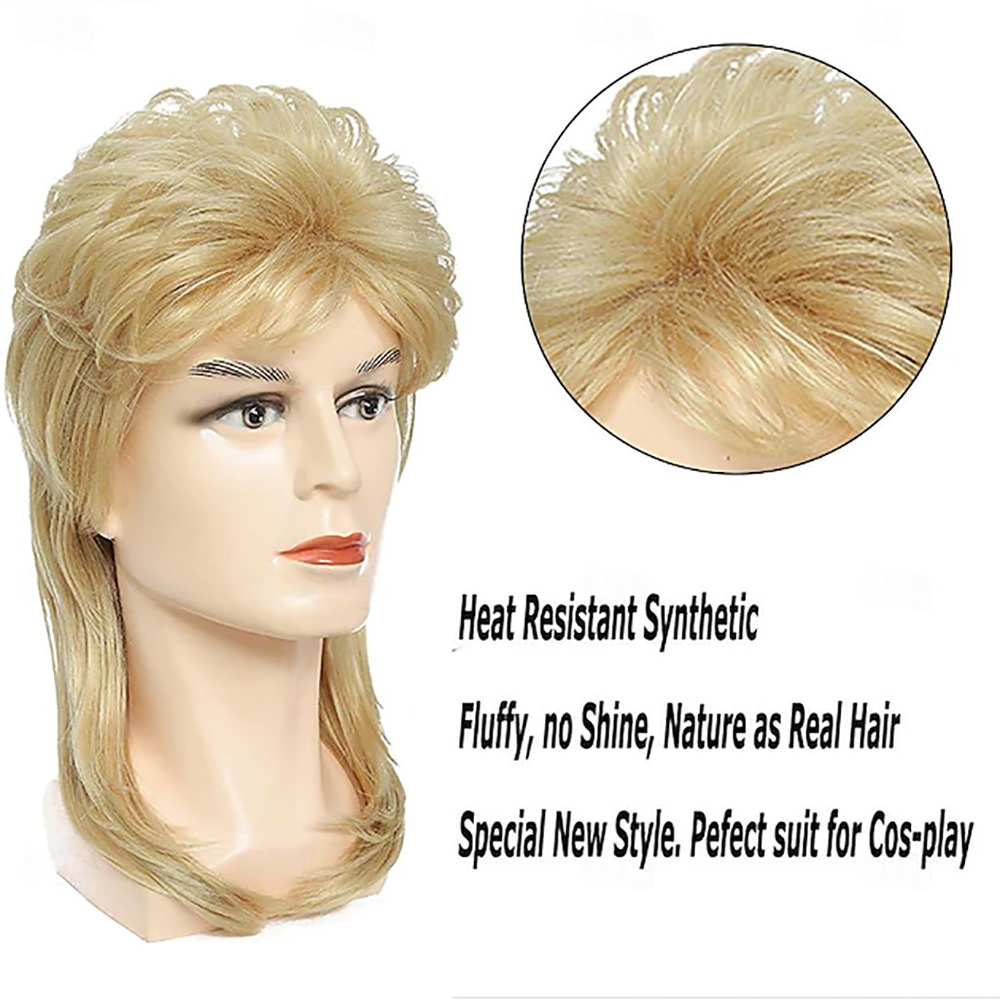 HAIRJOY ​​남성용 합성 머리 멀렛 가발 80년대 - Men'S Accessories In The 80S 리뷰 및 가격