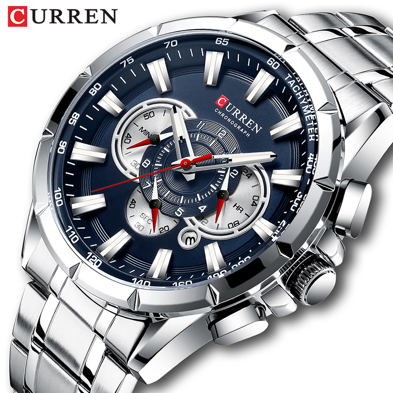 CURREN 손목 시계 남자 방수 크로노 그래프 군사  - Men Accessories For Wrist 리뷰 및 가격