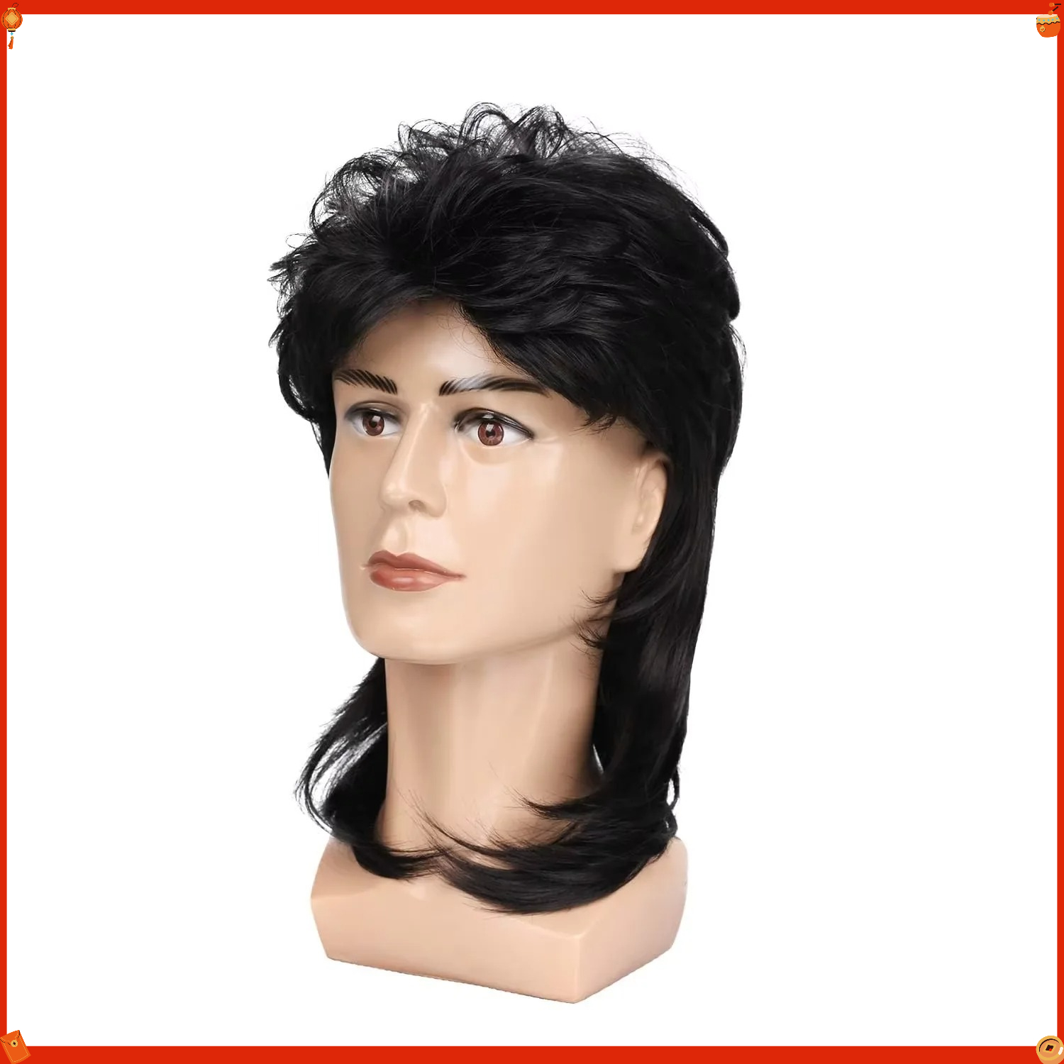 남성용 합성 멀렛 가발 70년대 80년대 복고풍 의상  - Men'S Accessories In The 80S 리뷰 및 가격