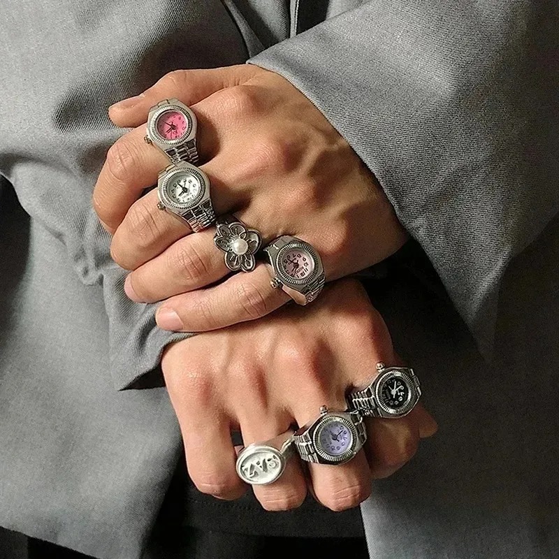 빈티지 80년대 펑크 시계 반지 Y2K 멋진 쿼츠 손가 - Men'S Accessories In The 80S 리뷰 및 가격