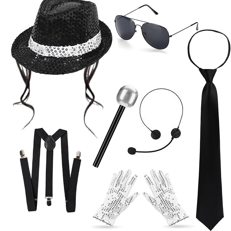 마이클 잭슨 코스프레 액세서리 세트 80년대 레트로 디 - Men'S Accessories In The 80S 리뷰 및 가격
