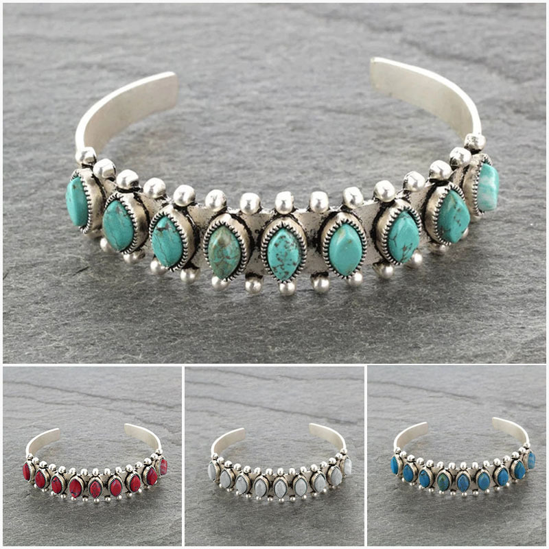 여성을위한 빈티지 티베트 청록색 팔찌 남성 팔찌 팔찌  - Men Accessories India 리뷰 및 가격