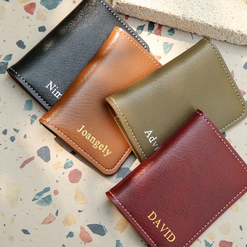 맞춤형 이름 각인 이중 접이식 가죽 카드 지갑 PU 신 - Bifold Leather Wallet 리뷰 및 가격