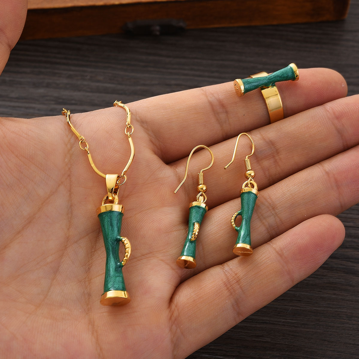 여자를위한 패션 PNG 골드 컬러 쥬얼리 세트 여자 목 - Men Accessories India 리뷰 및 가격