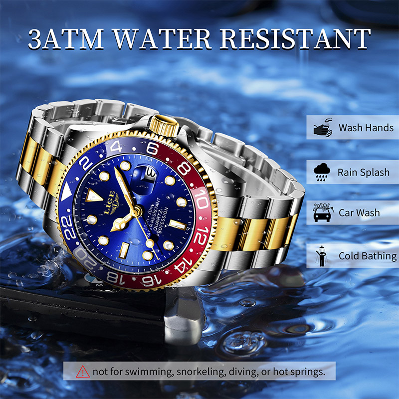 LIGE 2025 신제품 남성용 시계 야광 스테인리스  - Men'S Accessories Luxury Brands 리뷰 및 가격
