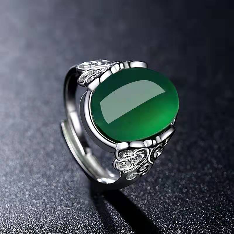천연 블루 칼세도니 손으로 조각한 반지 패션 부티크 쥬 - Men'S Accessories Hand Bands 리뷰 및 가격